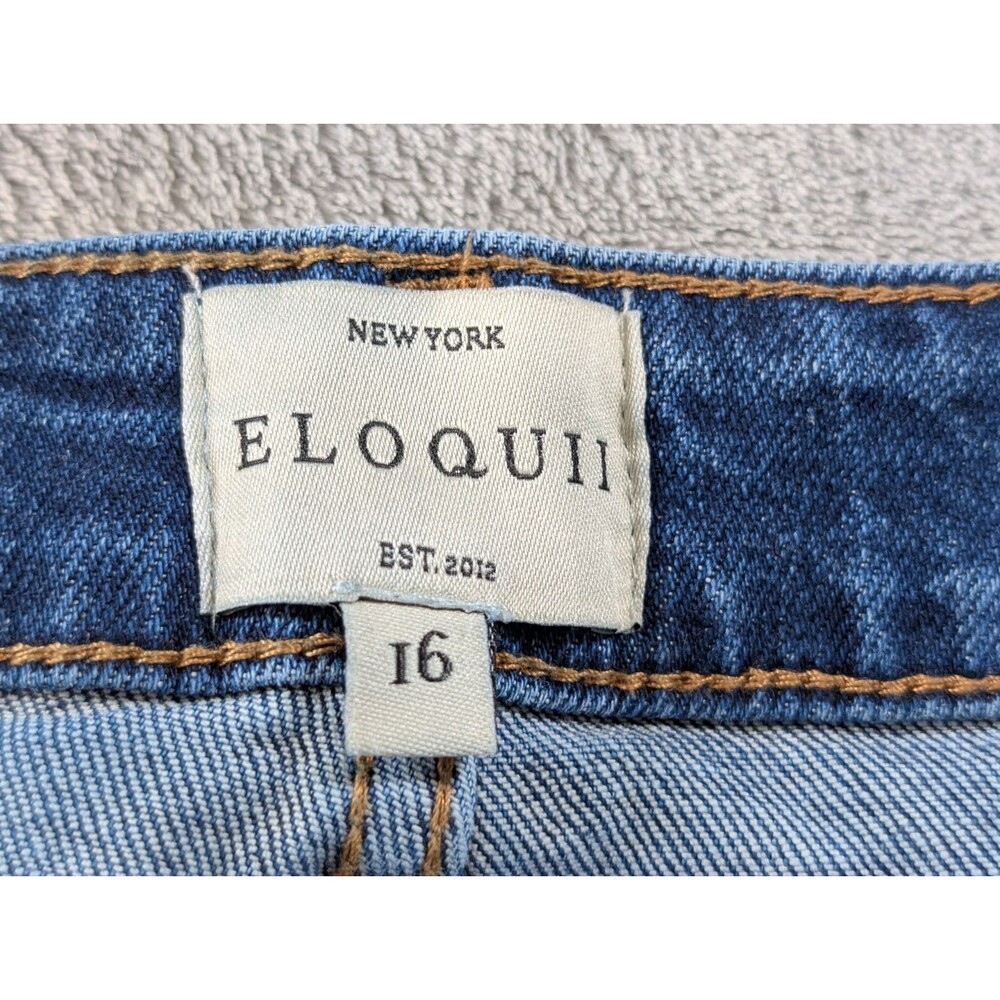Eloquii Jeans Womens 16 Blue Stretch Flare Denim High Rise Casual Boho Trendy - Picture 8 of 12